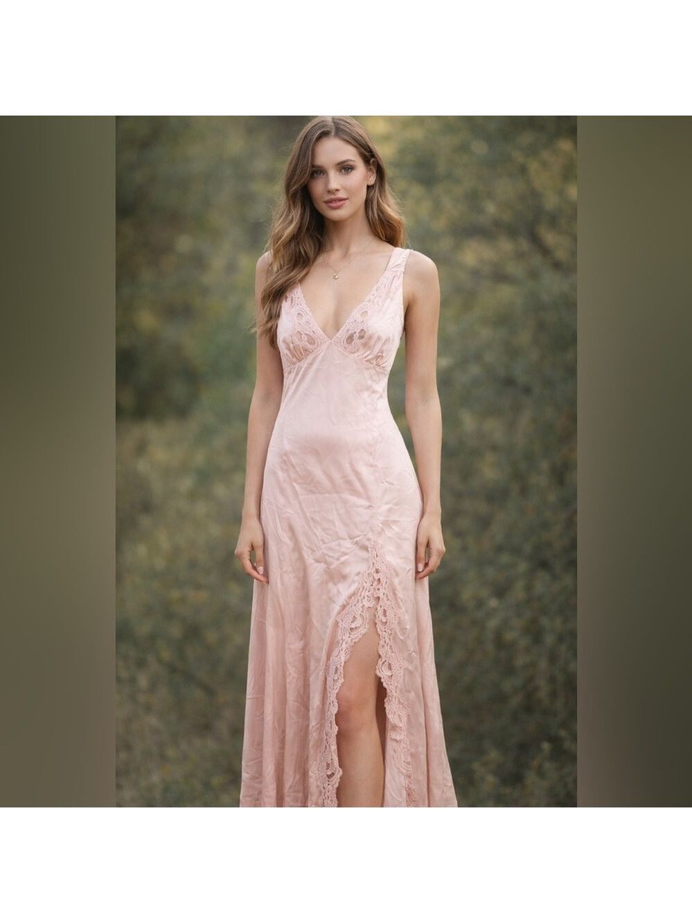 Vintage Lace Evening Gown Slip Dress